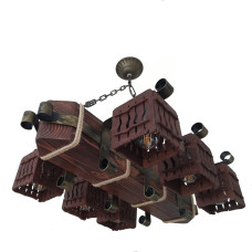 Люстра дерев'яна підвісна Light House LPR-20108/6P колір коричневий