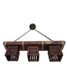 Люстра дерев'яна підвісна Light House LPR-20109/3P колір коричневий