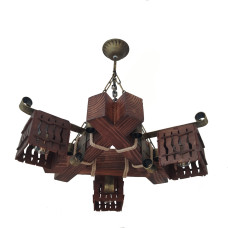 Люстра дерев'яна підвісна Light House LPR-20107/3P колір коричневий