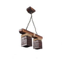 Люстра дерев'яна підвісна Light House LPR-20109/2P колір коричневий