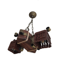 Люстра дерев'яна підвісна Light House LPR-20108/2P колір коричневий
