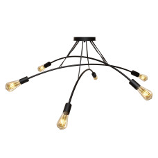 Люстра підвісна MSK Electric Orion на шість ламп Е27 NL 9832-6 BK чорна