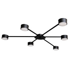 Люстра стельова MSK Electric Copter на шість круглих плафонів під лампи GX53 чорна NL 8040-6 BK