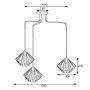 Зображення Люстра підвісна в стилі лофт на три плафони MSK Electric Rhombus NL 13023-3 ИМ Light-Deco 1 