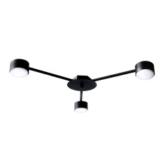 Люстра стельова MSK Electric Space на три круглі плафони під лампи GX53 чорна NL 8040-3 BK