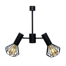Люстра MSK Electric Diadem на два плафони Е27 чорна NL 22152-2 BK