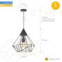 Зображення Світильник підвісний Атмолайт Prism P315 золото ИМ Light-Deco 1 