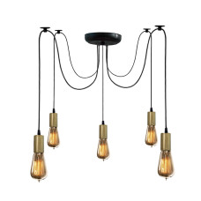 Люстра павук на п'ять ламп MSK Electric Spider NL 149-5 BK+BN