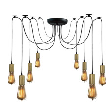 Люстра павук на вісім ламп MSK Electric Spider NL 149-8 BK+BN