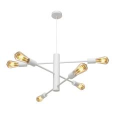 Люстра підвісна MSK Electric Asket на шість плафонів Е27 NL 6120-6 WH біла