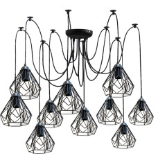 Люстра паук на десять плафонов MSK Electric Milan NL 538-10