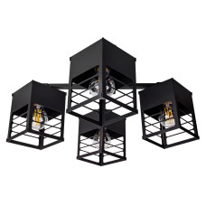 Люстра лофт MSK Electric Urban на чотири чорні плафони NL 2310-4 BK