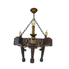 Люстра підвісна дерев'яна свічки Light House LPR-20110/3P колір коричневий