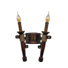 Світильник настінний дерев'яний Бра свічки Light House LPR-20110/2W колір коричневий