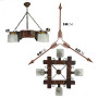 Зображення Люстра підвісна дерев'яна Light House LPR-20114/4P колір коричневий + бронза, плафон білий  ИМ Light-Deco 3 
