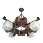 Зображення Люстра підвісна дерев'яна Light House LPR-20114/4P колір коричневий + бронза, плафон білий  ИМ Light-Deco 