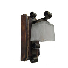 Світильник настінний дерев'яний Бра Light House LPR-20114/1W коричневий, плафон білий