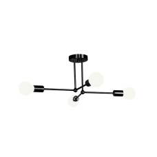 Люстра стельова Лофт без плафонів HOROZ ELECTRIC "LORENZO-4" чорна