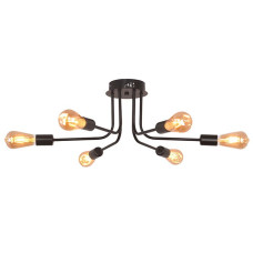 Люстра стельова Лофт без плафонів HOROZ ELECTRIC "MENDOZA-6" чорна