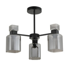 Люстра стельова Ardero BL1130-1 OLIVIA чорна, плафон сірий глянсовий