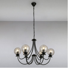 Люстра подвесная Light House LS-15060-6 BK+CL черная Люстра подвесная Light House LS-15060-6 BK+CL черная