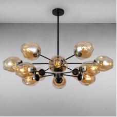 Люстра молекула Light House LS-15178-12 BK+BR чорна
