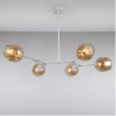 Люстра підвісна молекула Light House LS-15226-5 WH+BR біла