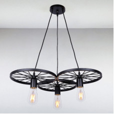 Люстра підвісна колесо Light House LS-14602-3 BK чорний