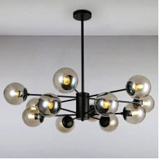 Люстра молекула Light House LS-14858-12 BK+BR черная