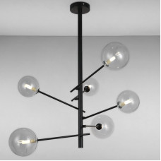 Люстра підвісна молекула Light House LS-16095/6 BK+CL чорний