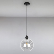 Люстра підвісна Light House LS-15075-1 CL чорна із прозорим плафоном