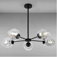 Люстра підвісна молекула Light House LS-15179-5 BK+CL чорний