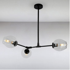 Люстра підвісна молекула Light House LS-15226-3 BK+CL чорна