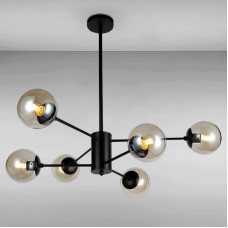 Люстра молекула стельова Light House LS-14858-6 BK+BR чорна
