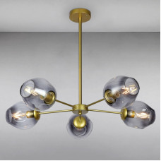 Люстра підвісна молекула Light House LS-15179-5 GD+BK золото