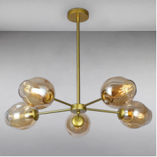 Люстра підвісна молекула Light House LS-15179-5 GD+BR золото