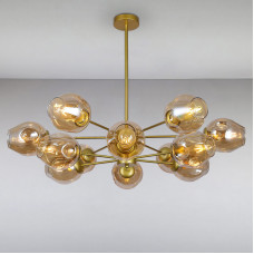 Люстра підвісна молекула Light House LS-15178-12 GD+BR золото