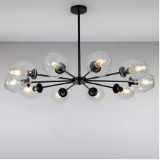 Люстра підвісна молекула Light House LS-15179-10 BK+CL чорна