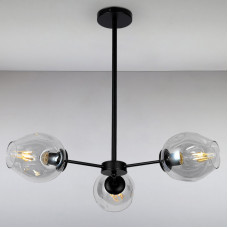 Люстра подвесная молекула Light House LS-15179-3 BK+CL черная