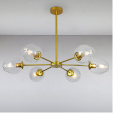 Люстра підвісна молекула Light House LS-15179-6 GD+CL золото