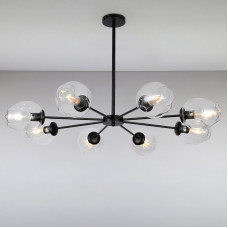 Люстра подвесная молекула Light House LS-15179-8 BK+CL черная