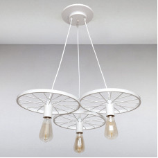 Люстра підвісна колесо Light House LS-14602-3 WH білий