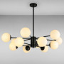 Зображення Люстра молекула підвісна Light House LS-14858-12 BK + WH чорна ИМ Light-Deco 