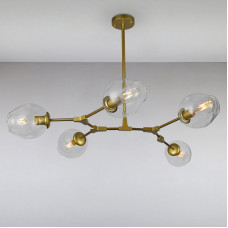 Люстра підвісна молекула Light House LS-15226-5 GD+CL золото