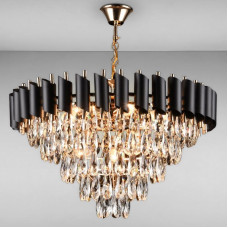 Люстра підвісна кришталева Light House SRS-16225/9 чорний/золото