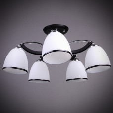 Люстра потолочная с плафонами Light House DL-17271/5 CR BK черный + хром