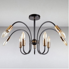 Люстра стельова Light House LS-13428-10 BK+GD чорний