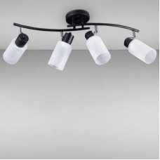 Люстра стельова Light House SH-16472/4 BK+CR колір чорний + хром, плафони білі 