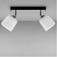 Люстра стельова Light House NM-14971/2 CR+BK+WT чорна + хром, плафон білий 