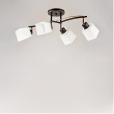 Люстра стельова Light House SRS-16246/4 колір чорний із золотом, плафон білий 